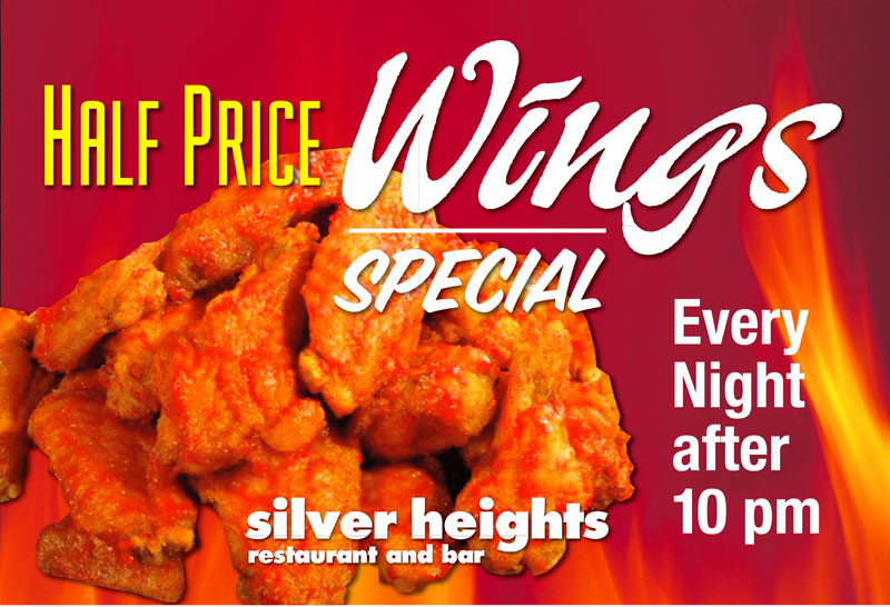 Half Price Wings Every Night after 10pm