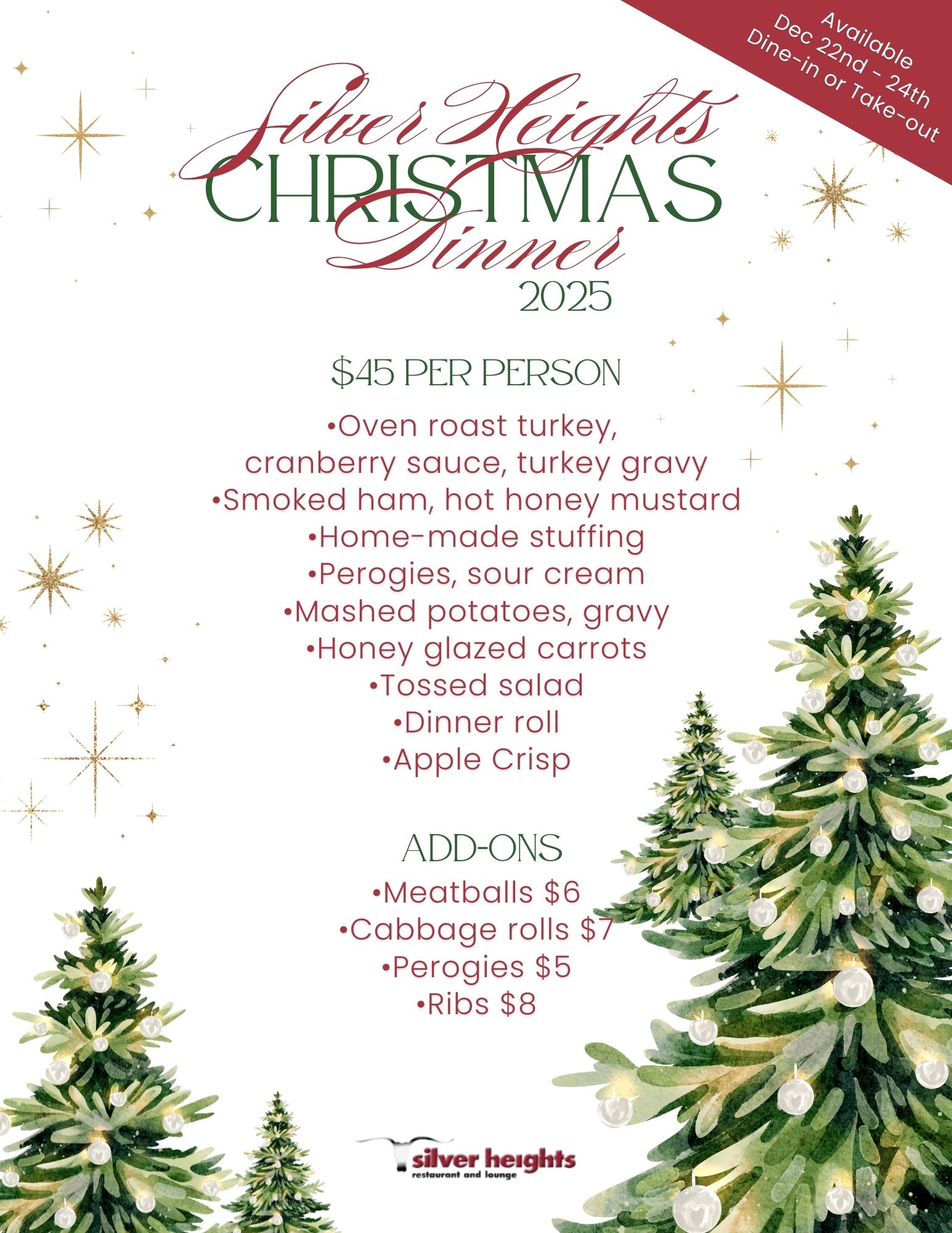 CHRISTMAS MENU 2025